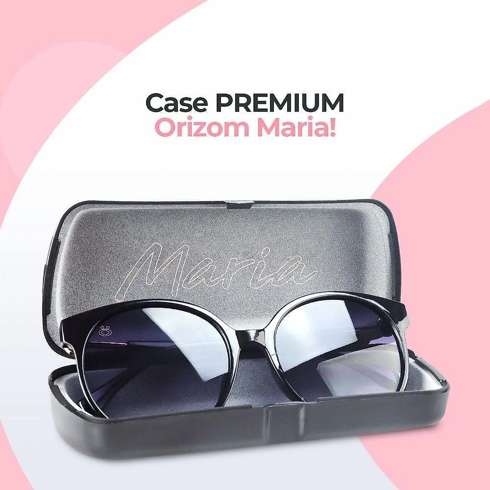Oculos Sol Feminino Proteção Uv Vintage Redondo Preto + Case Exclusivo Moda Qualidade Premium