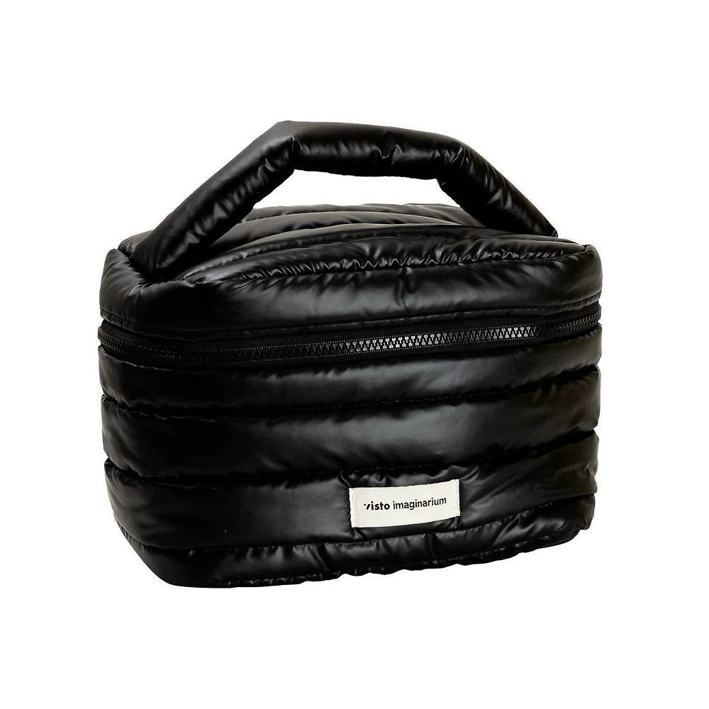 Necessaire Imaginarium PI7646Y 100% Poliester 23CM Preto Unissex 3L Textura Acolchoada