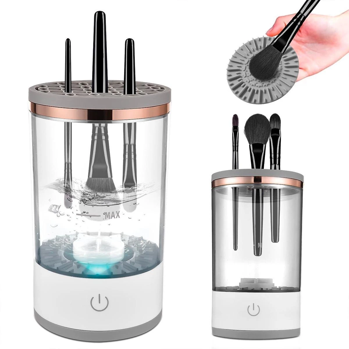 Miniatura Limpador Elétrico Pincéis Maquiagem Automático Usb
