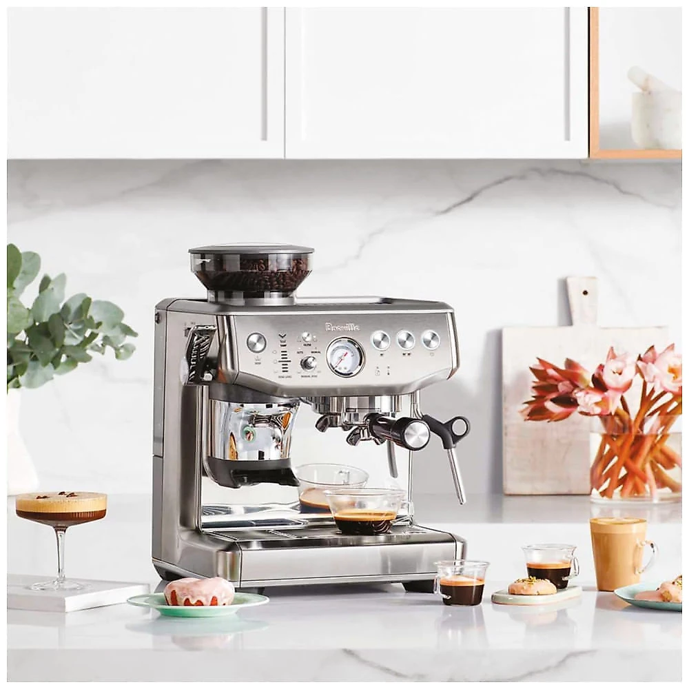 Máquina de Café Expresso em Aço Inoxidável 2L com 25 Opções de Moagem, Vaporizador de Leite e Controle de Precisão, 110V 1750W, Breville Sage Barista 110v