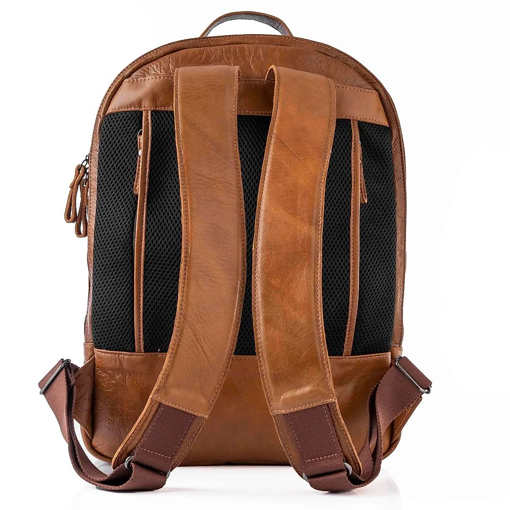 Mochila Masculina Executiva Couro Notebook Arpoador Caramelo Marrom