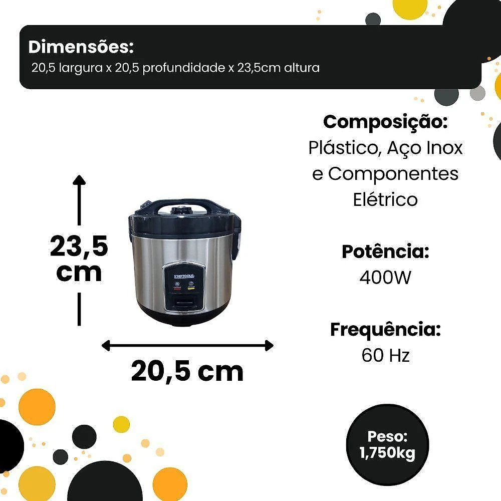 Panela de Arroz Elétrica Startools 1L 400W Antiaderente 220V webcontinental-7896630421086