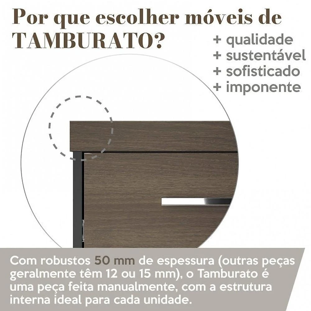Kit 3 Peças com Mesa para Escritório Diretor em L, Armário Multiuso Baixo e Gaveteiro 3 Gavetas Conjunto para Escritório Executivo 3 peças Estação Diretoria Balcão 2 portas e Gaveteiro 3 Gavetas Charuto/Preto