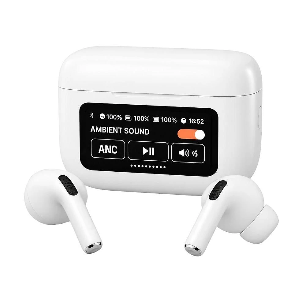 Fone de Ouvido MDM Bass Booster com ANC e Tela LCD 5.3 Branco