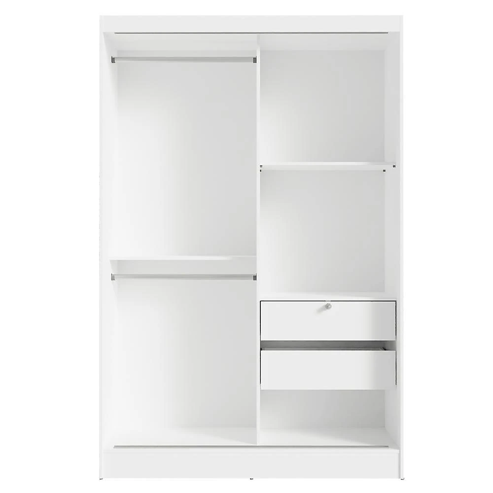 Quarto infantil completo guarda-roupa 2 portas 2 gavetas e cômoda madesa branco