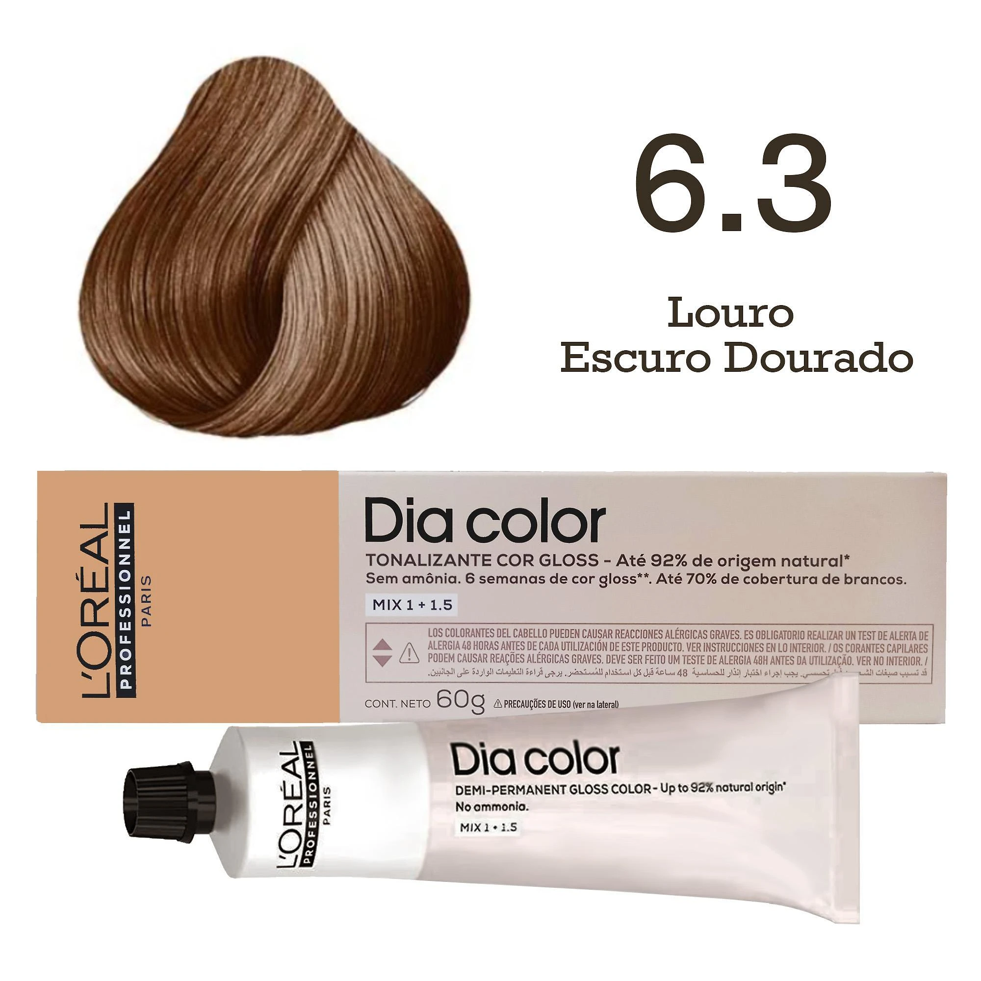 Miniatura Tonalizante Dia Color 6.3 Louro Escuro Dourado L'Oréal