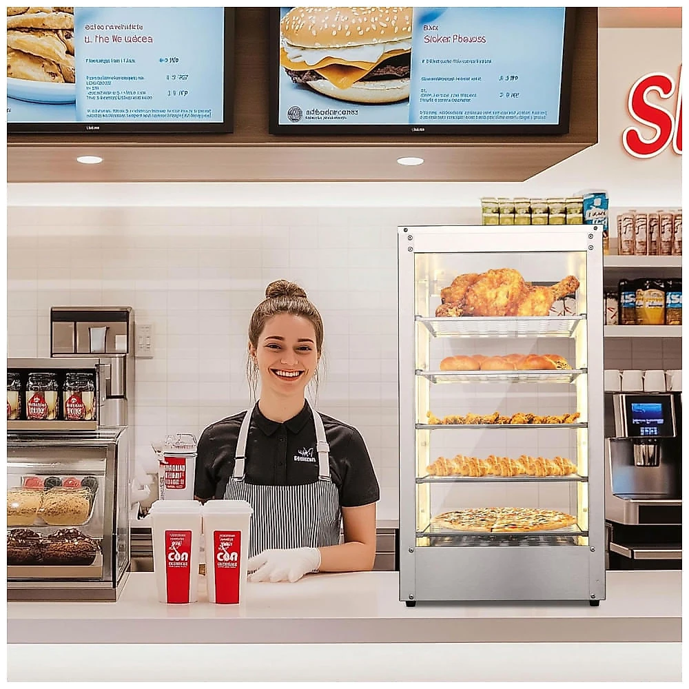 Expositor Aquecedor de Alimentos WeChef 5 Andares Prata 600W 110V para Pizza e Catering Comercial