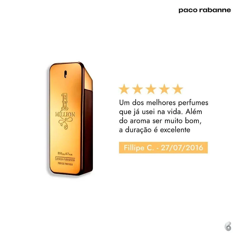 Perfume 1 Million Eau De Toilette Paco Rabanne Masculino 100ml