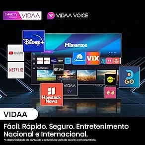 Smart TV 65” Hisense 65A6N DLED 4K UHD HDR10+ Dolby Vision Controle por Voz Alexa AirPlay