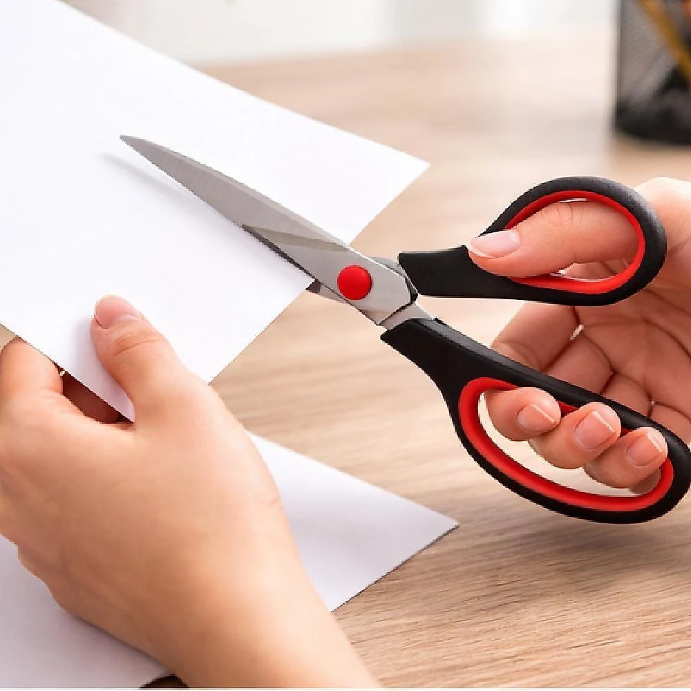Kit de Tesouras Multiuso Utibom Aço Inoxidável Cabo Ergonômico 3 Unidades Pequena Média e Grande