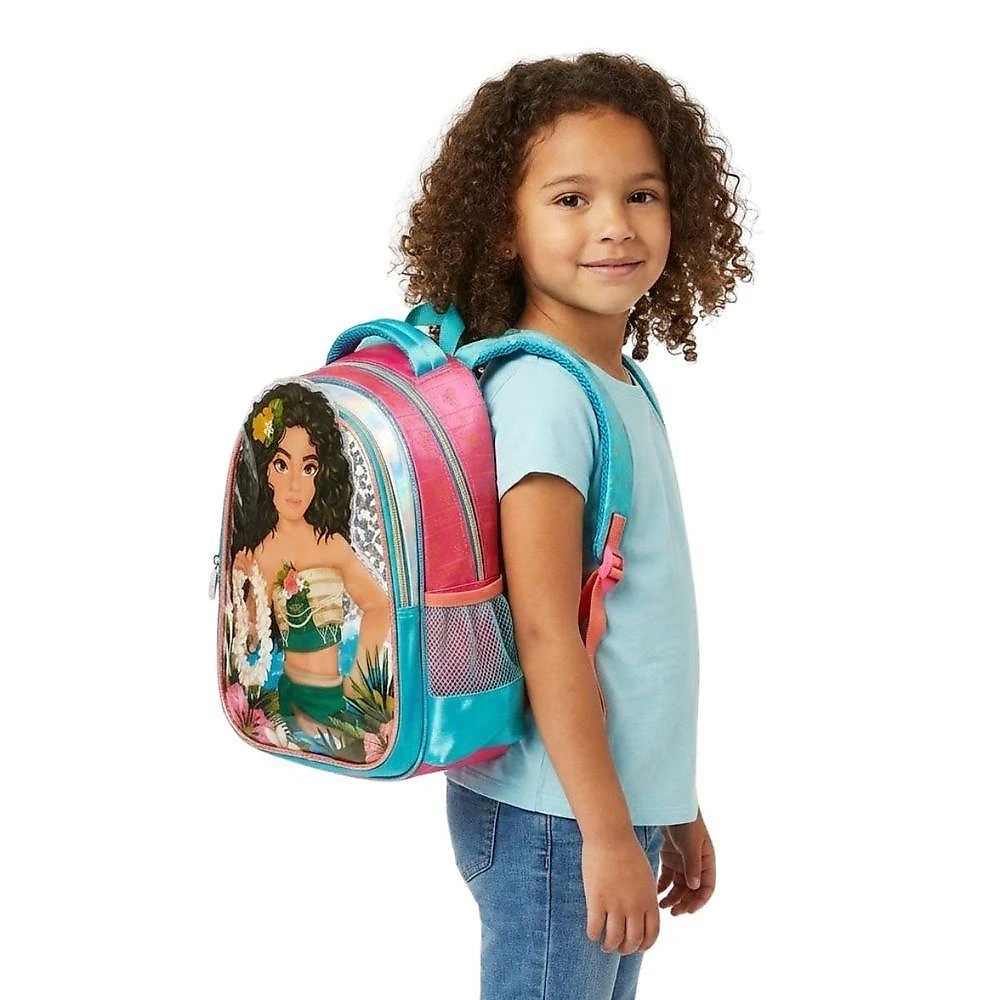 Mochila Infantil Denlex Moana Mar em Poliéster e Policloreto de Vinila Azul Menina