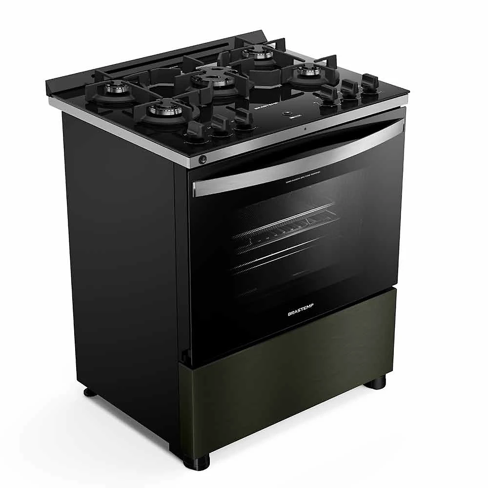 Fogão de Piso Brastemp de 05 Bocas Eclipse Collection Black Inox - BFS5LAP