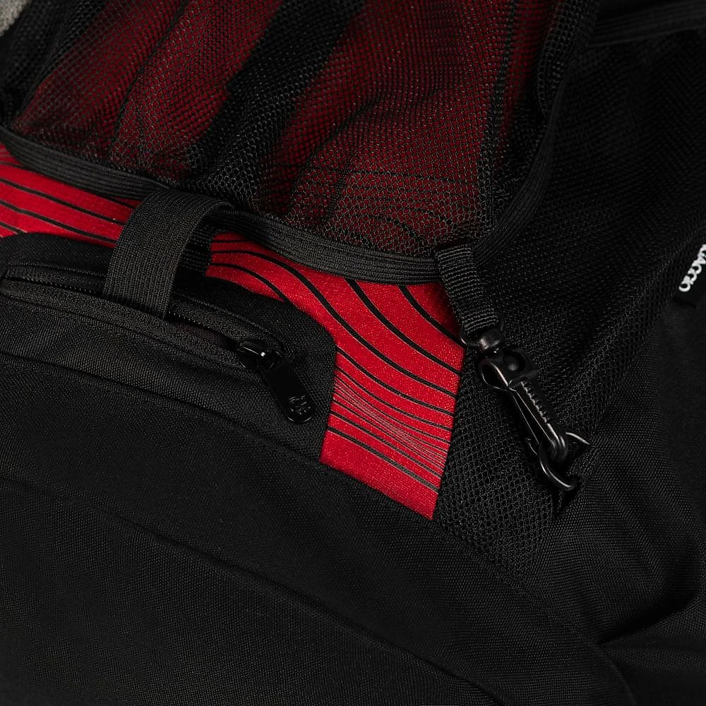 Mochila do Flamengo Masculina Esportiva Oficial com Rede de Suporte para Bola Preto-vermelho