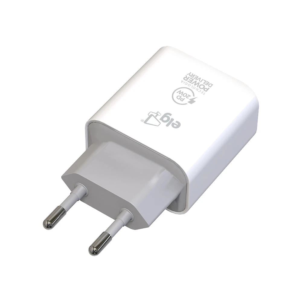 Carregador de Parede ELG WCPD Universal Saída USB Tipo-C Branco