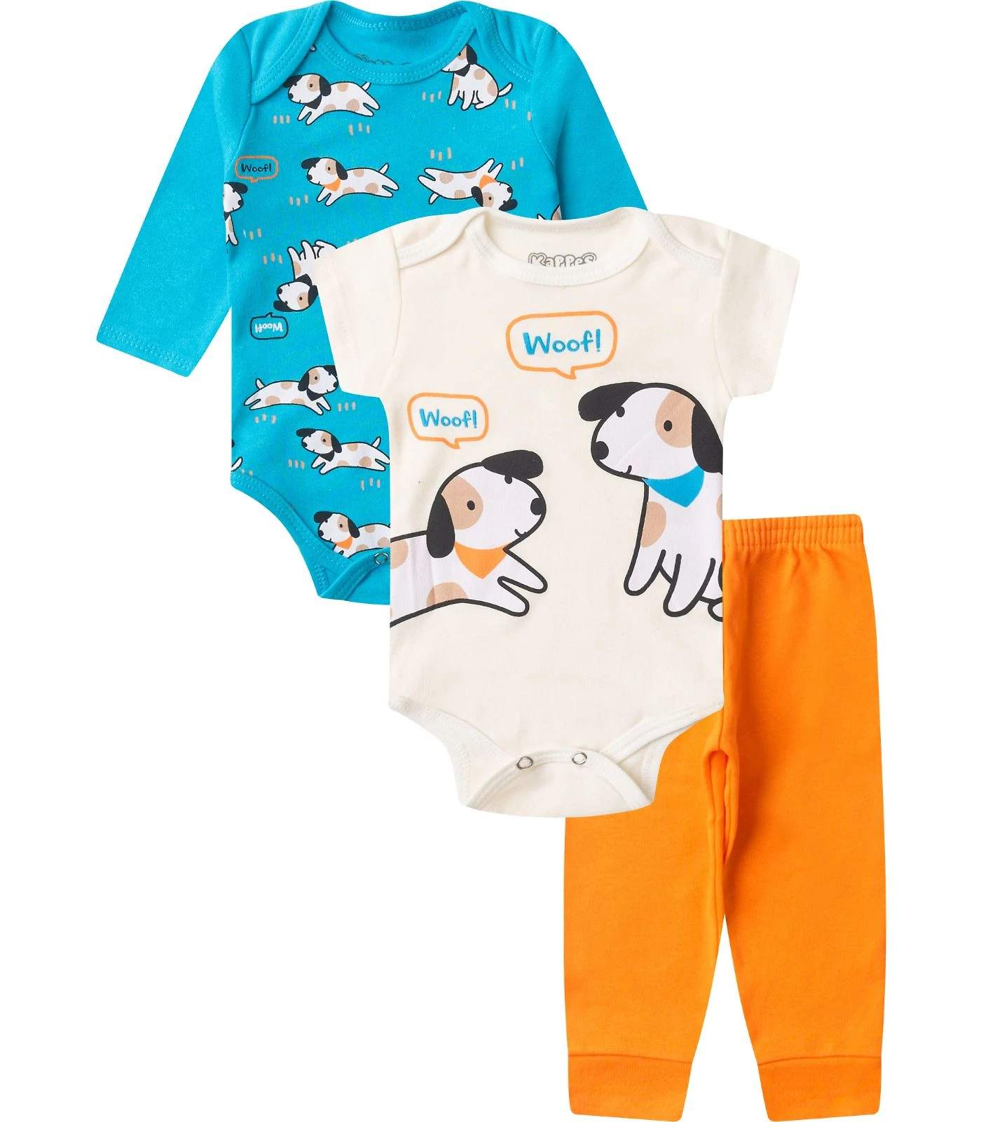 Kit Body Infantil Longo 3 Peças Kappes Azul