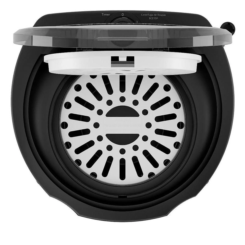Centrífuga Portátil Britânia BCE15P 15kg Cesto Extragrande Preto  com Desligamento Automático 110V