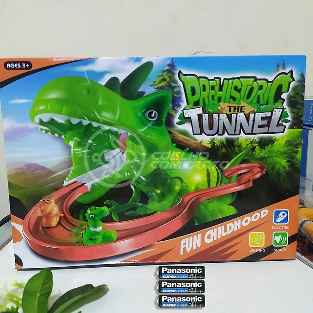 Brinquedo Pista Elevador Com Som E Luz Dinossauro Verde