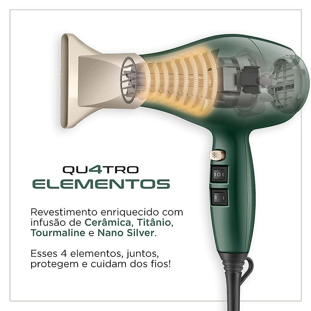 Secador De Cabelo By Juliette Mondial Verde Oliva 2000W 127V 110V