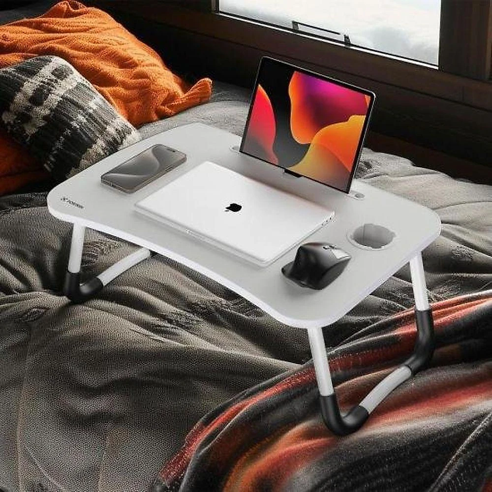 Mesa Dobrável de Colo para Notebook Lapdesk Ergonômica Portátil Branca Fortrek