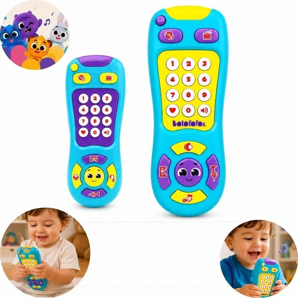 Controle Remoto Musical Infantil Bolofofos com Som e Luz Amarelo Yeet