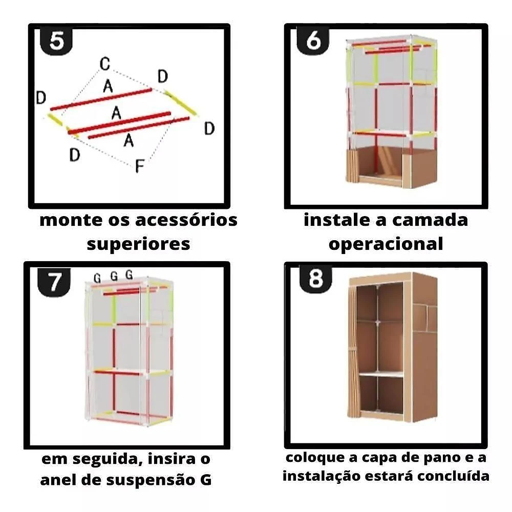 Organizador De Brinquedos E Roupas Armario Guarda Roupa Portatil Sapateira Prateleiras Quarto Toalha Roupa Cama Cinza