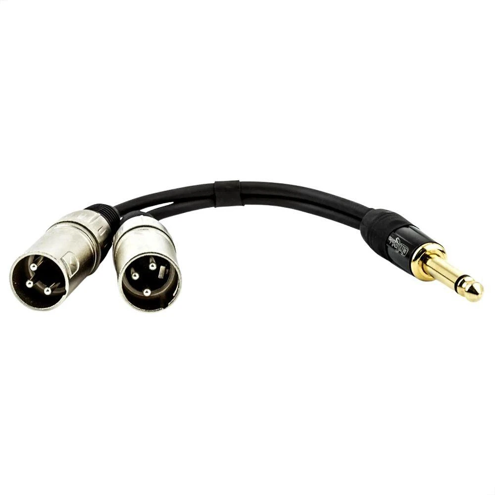 Cabo Adaptador P10 Mono Para 2 Xlr Macho - 20 Cm