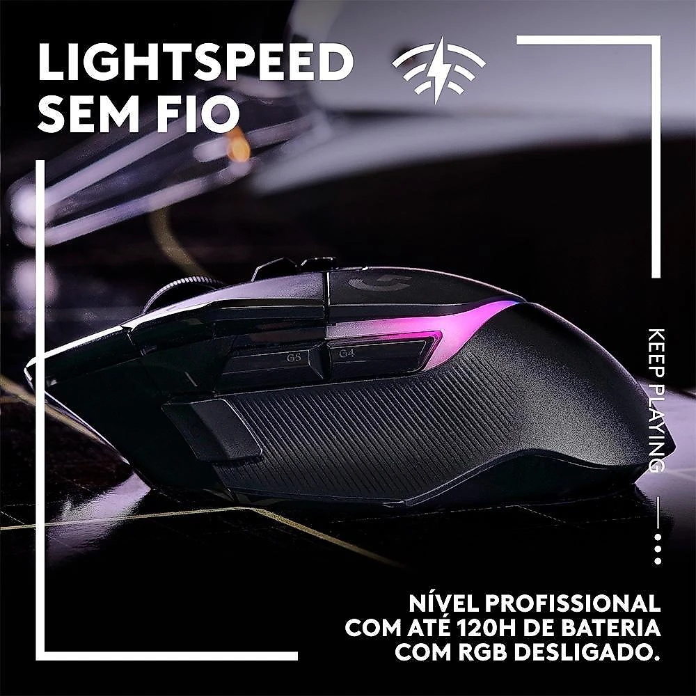 Mouse Gamer Sem Fio Logitech G502 X Plus, RGB, 25600 DPI, 13 Botões, Switch, Preto - 910-006161