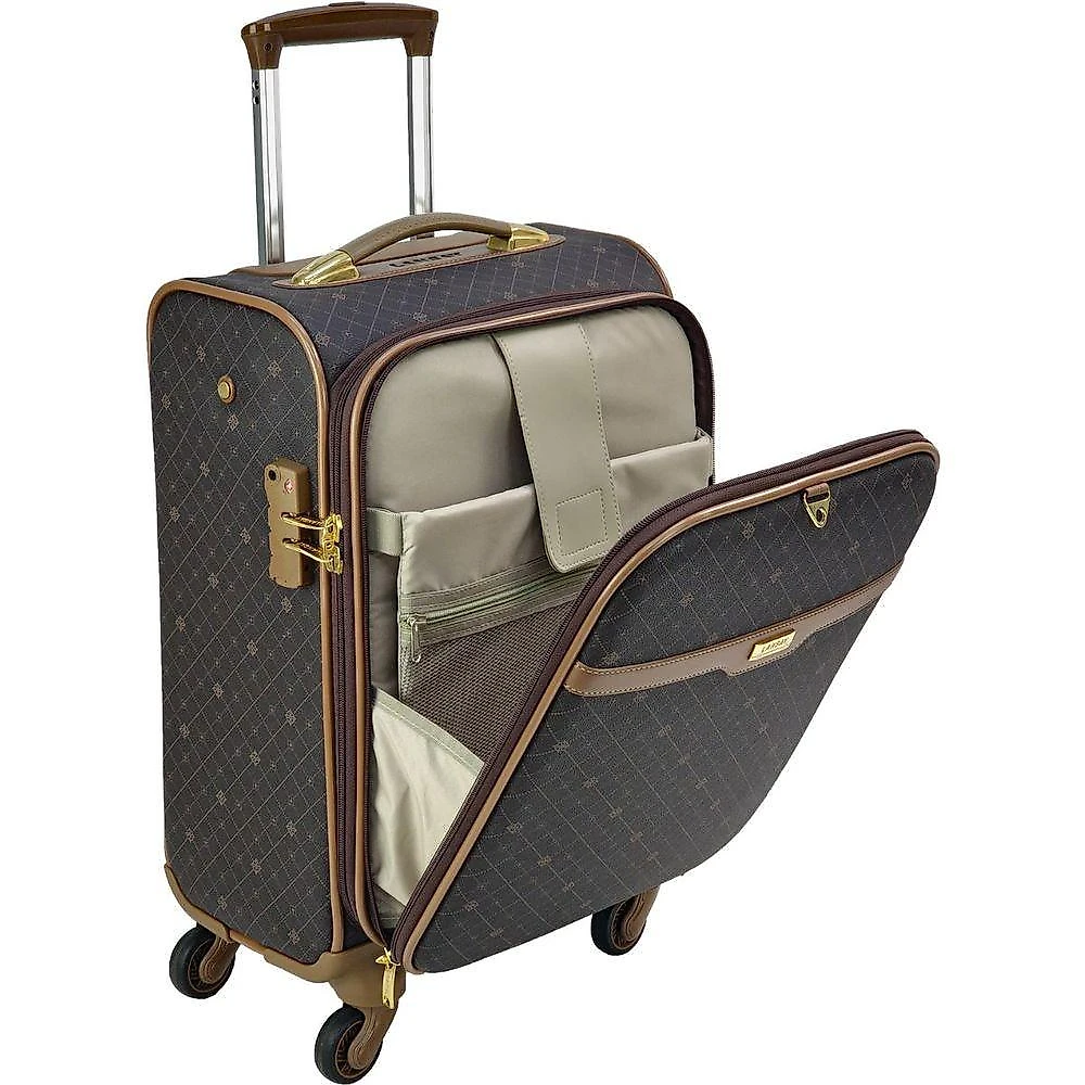 Mala De Viagem 10kg Pequena De Bordo Com Porta Notebook E Rodas 360o - Munique Gold - Lansay Café