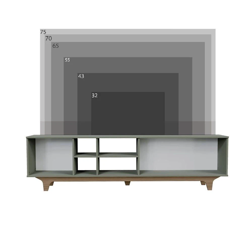 Rack para Sala de Estar 200x55x40cm Lars Verde/Freijó