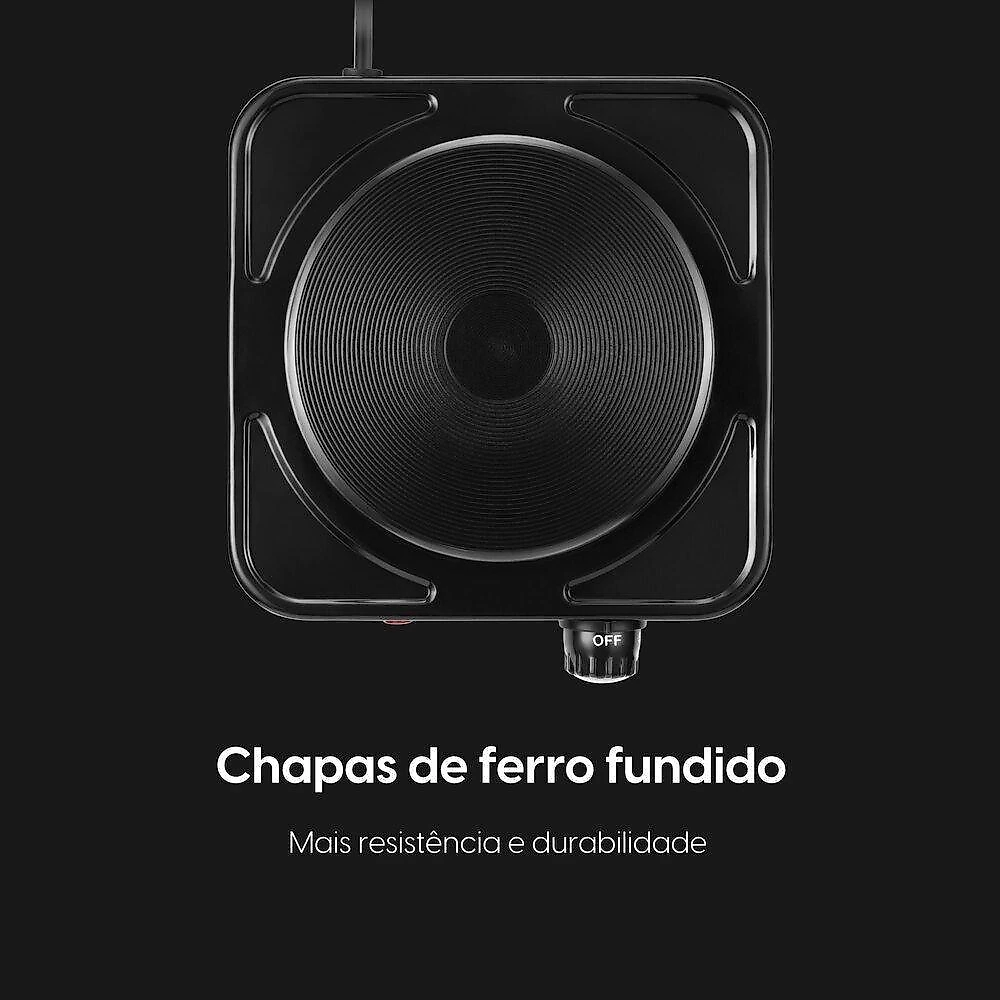 Cooktop Elétrico Elgin 1 Boca Portátil Termostato de Segurança 220V