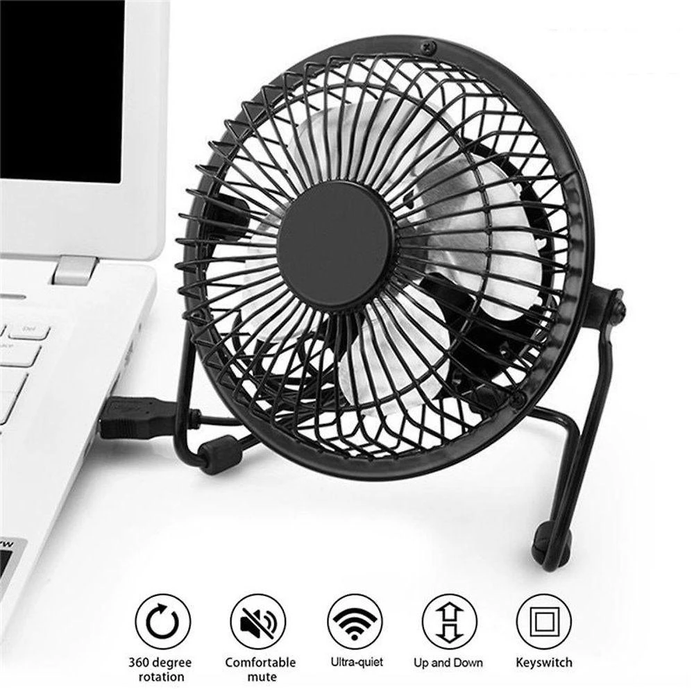 Ventilador de Mesa Mini USB Articulável em Metal Inox Faça & Resolva