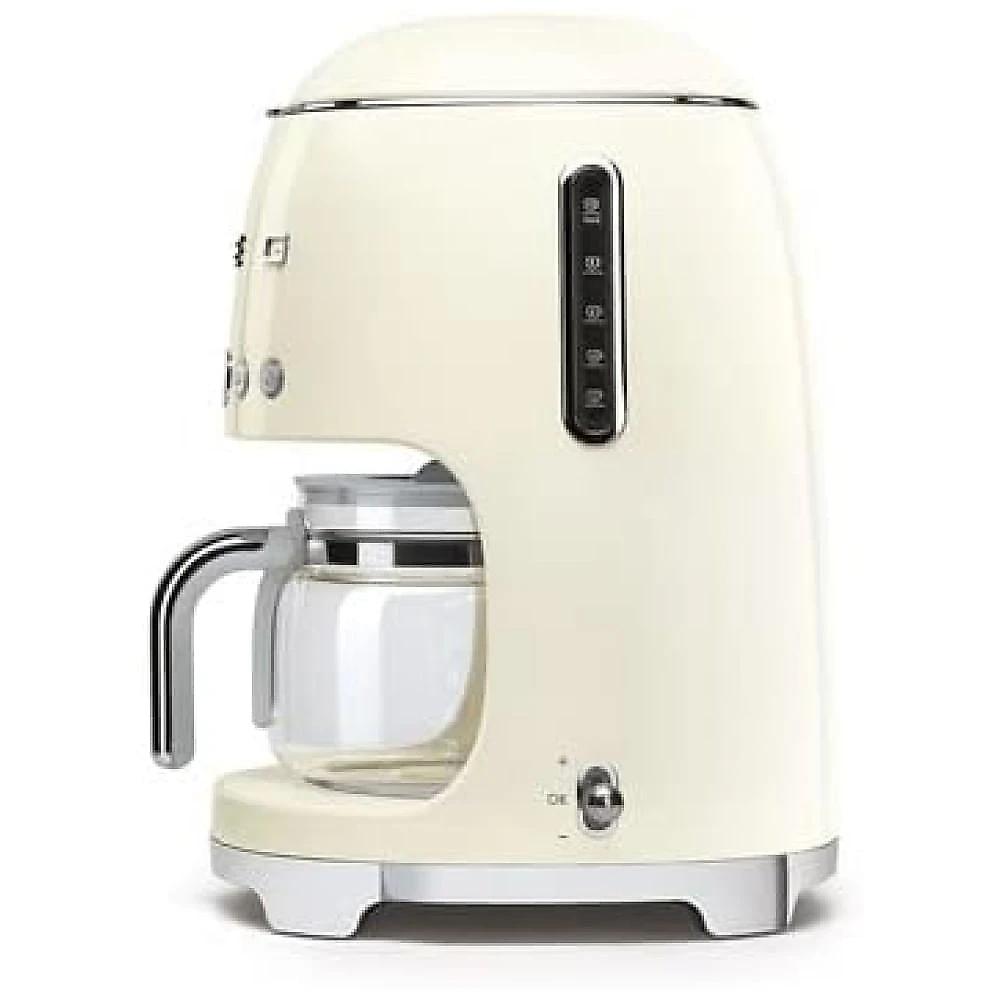 Cafeteira Retrô Smeg 50s com Jarra de Vidro Extra na Cor Creme