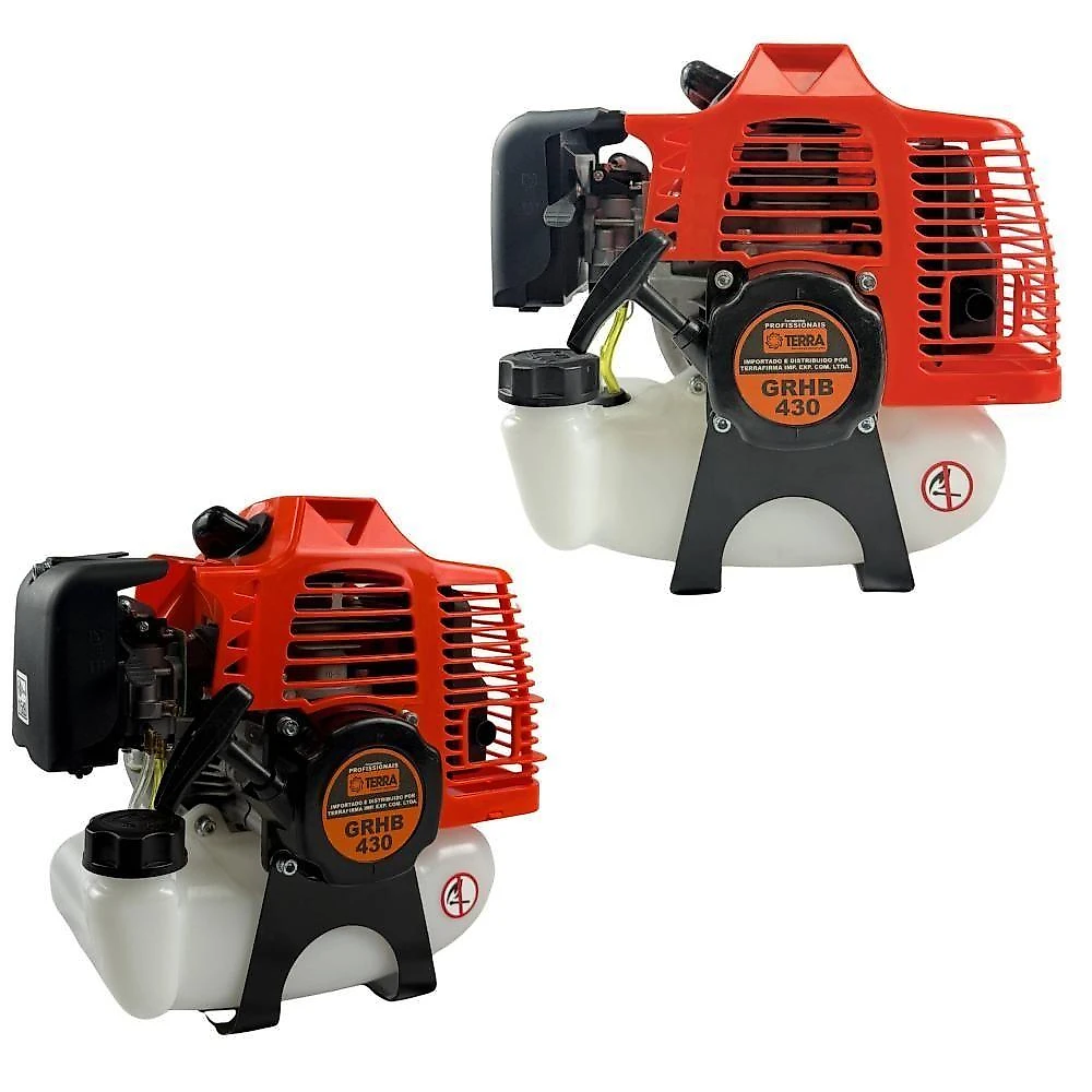 Roçadeira Profissional Lateral Terra Grhb430 À Gasolina 43cc 2t 1,7hp + Faca 3 Pontas 255mm 2,9mm + Faca 40 Dentes 255m