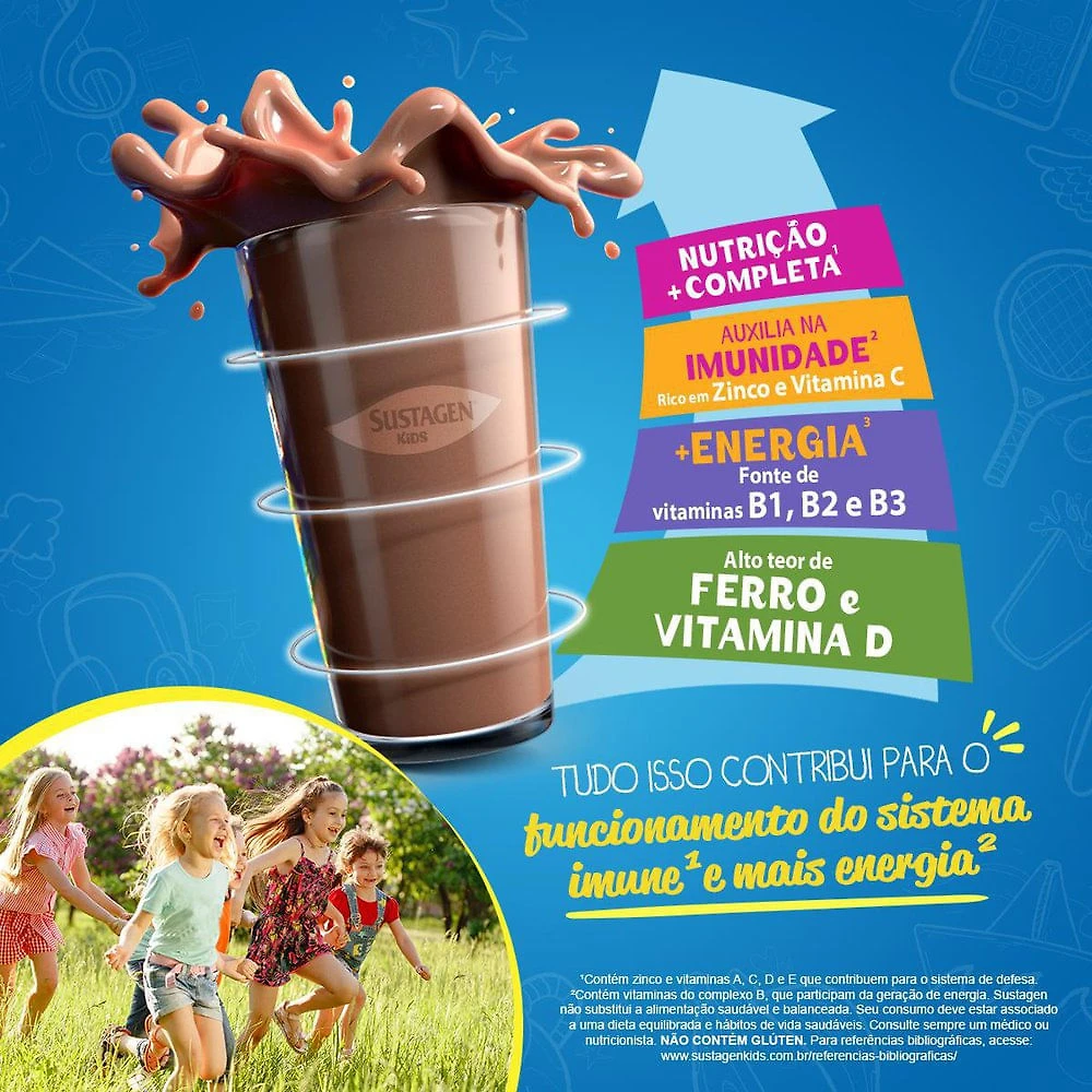 Miniatura Complemento Alimentar Sustagen Kids Chocolate Sachê 700g