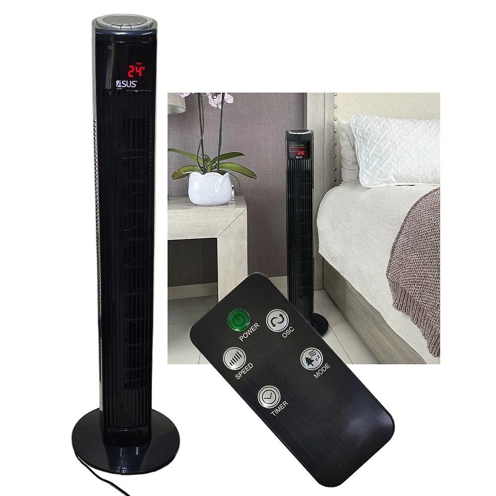 Ventilador Torre Economia Solar 70W 3 Pás 3 Velocidades VTR-01 110V