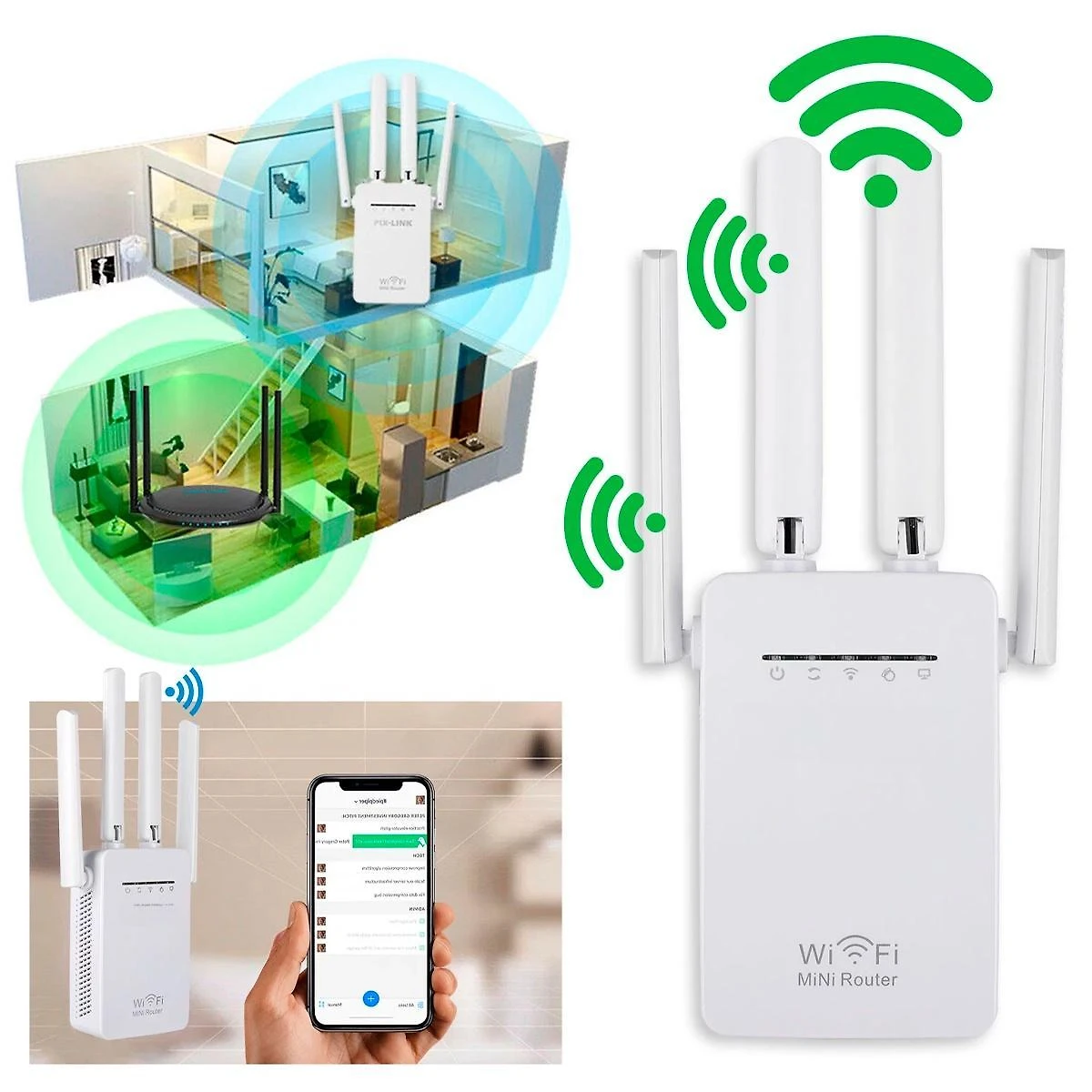 Miniatura Repetidor Sinal Wifi Potente Dual Band