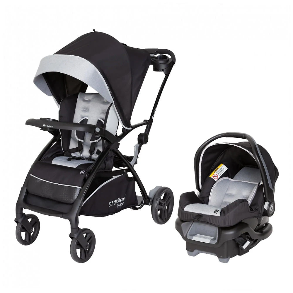 Carrinho de Bebê Baby Trend Sit N Stand 5-em-1 com Bebê Conforto Ally 35 Poeira Lunar