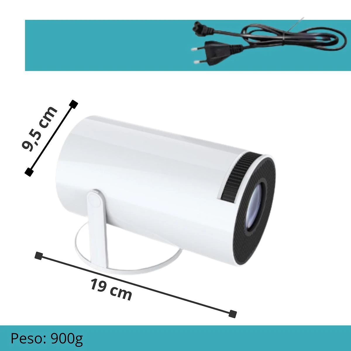 Miniatura Projetor 4K Wi-Fi Portátil Para Espelhamento De Tela