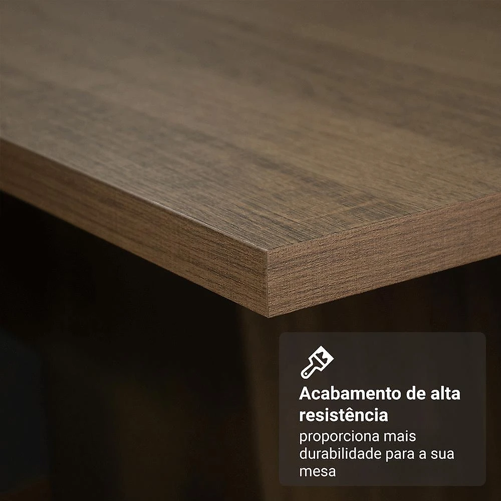 Conjunto sala de jantar tampo de madeira 6 cadeiras rustic/imperial soho madesa