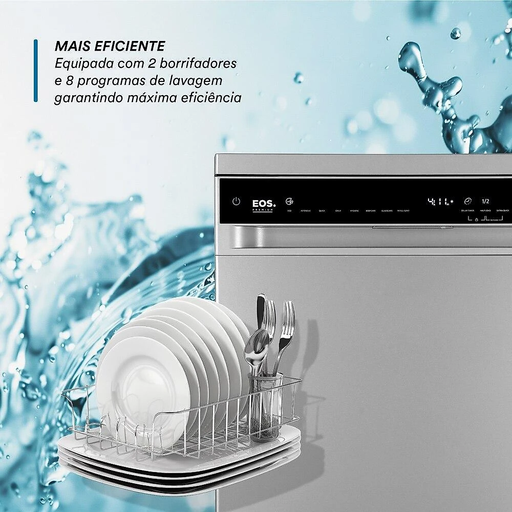 Lava-Louças EOS Premium AI 14 Serviços Prata ELL142S 110V