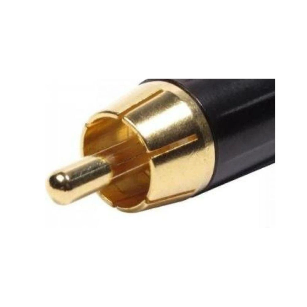 Plug Rca Metal Storm Pgrc0022 para Áudio com Ponta Gold Preto e Vermelho