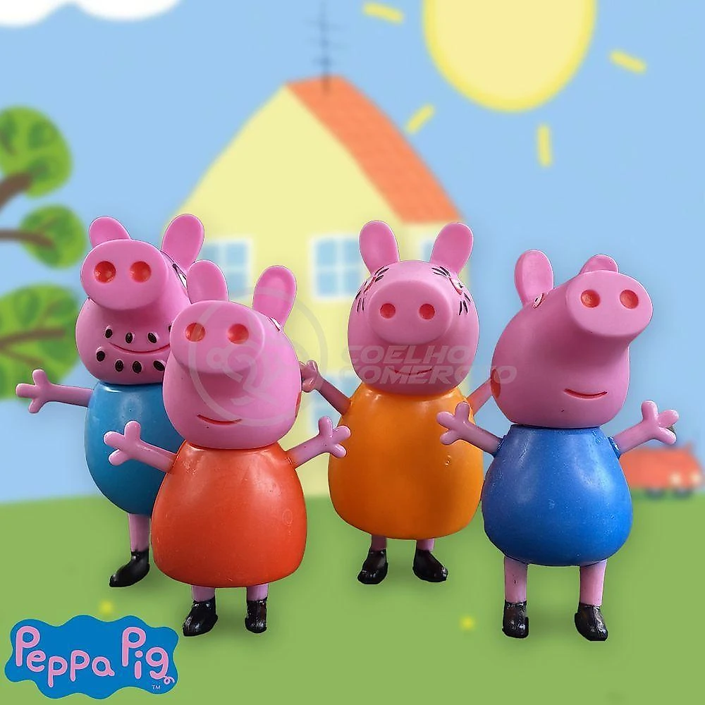 Kit 4 Bonecos Familia Peppa Pig