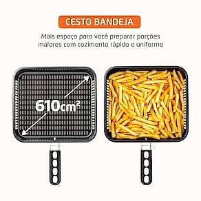 Fritadeira Elétrica Air Fryer Oven Mondial AFON-12L-BIN 12L 2000W Painel Digital 10 Funções 110V