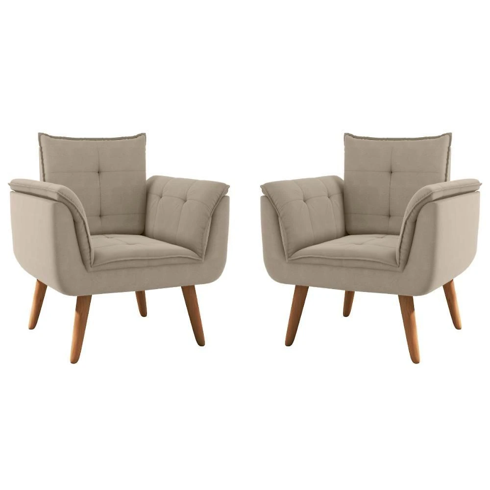 Conjunto Poltrona Para Sala De Recepção Silveiras Inca Castor