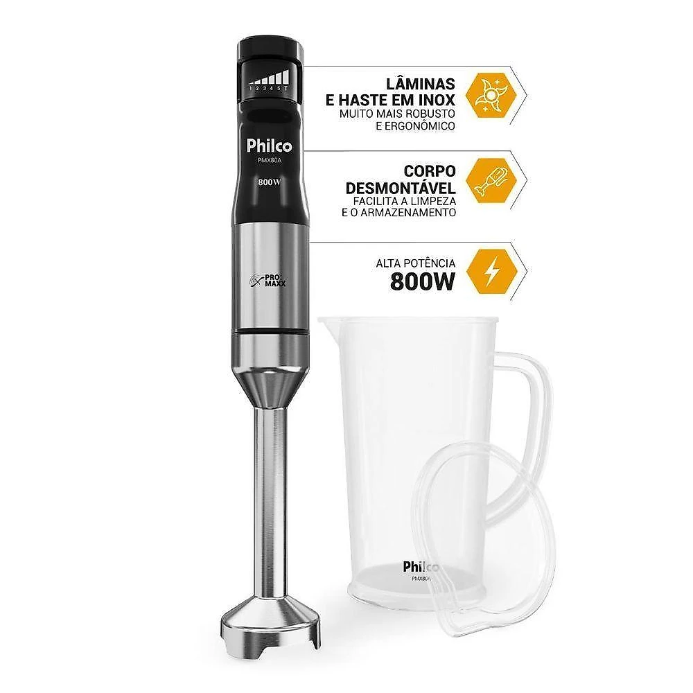 Mixer Philco PMX80A 1050ML 800W Velocidade Variável Preto 110V