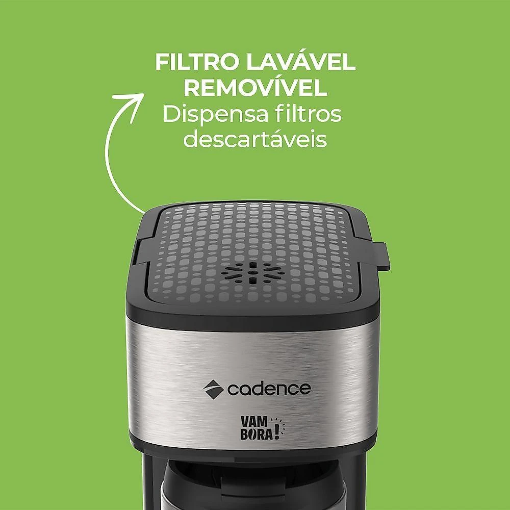 Cafeteira Elétrica Cadence Vambora CAF207 com Copo Térmico Aço Inox 600W 110V