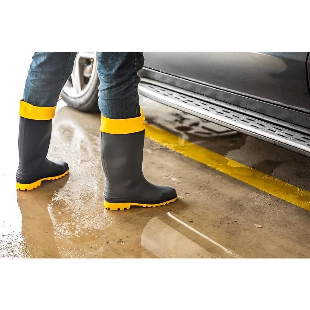 Bota pvc 37/38 azul/amarela cano médio sem forro vonder