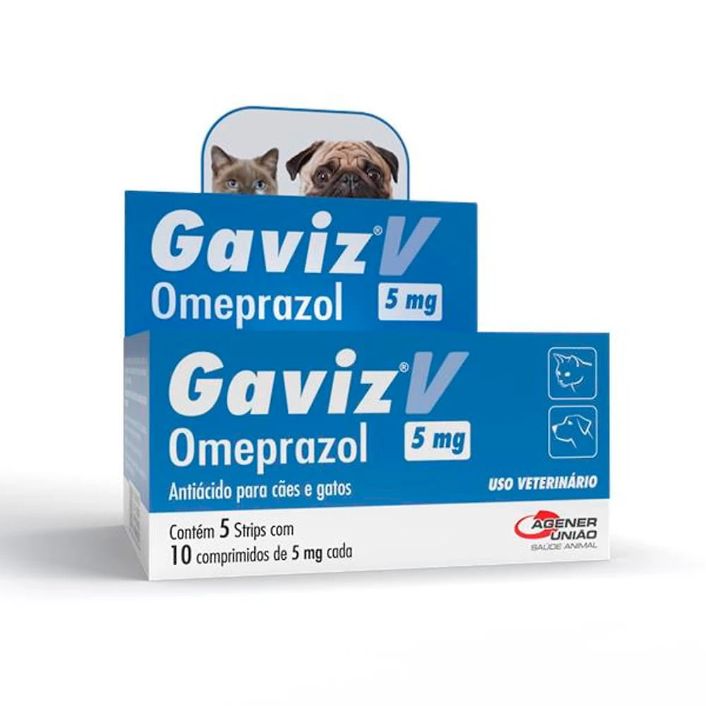 Gaviz V Omeprazol 5mg Uso Veterinário com 10 Comprimidos