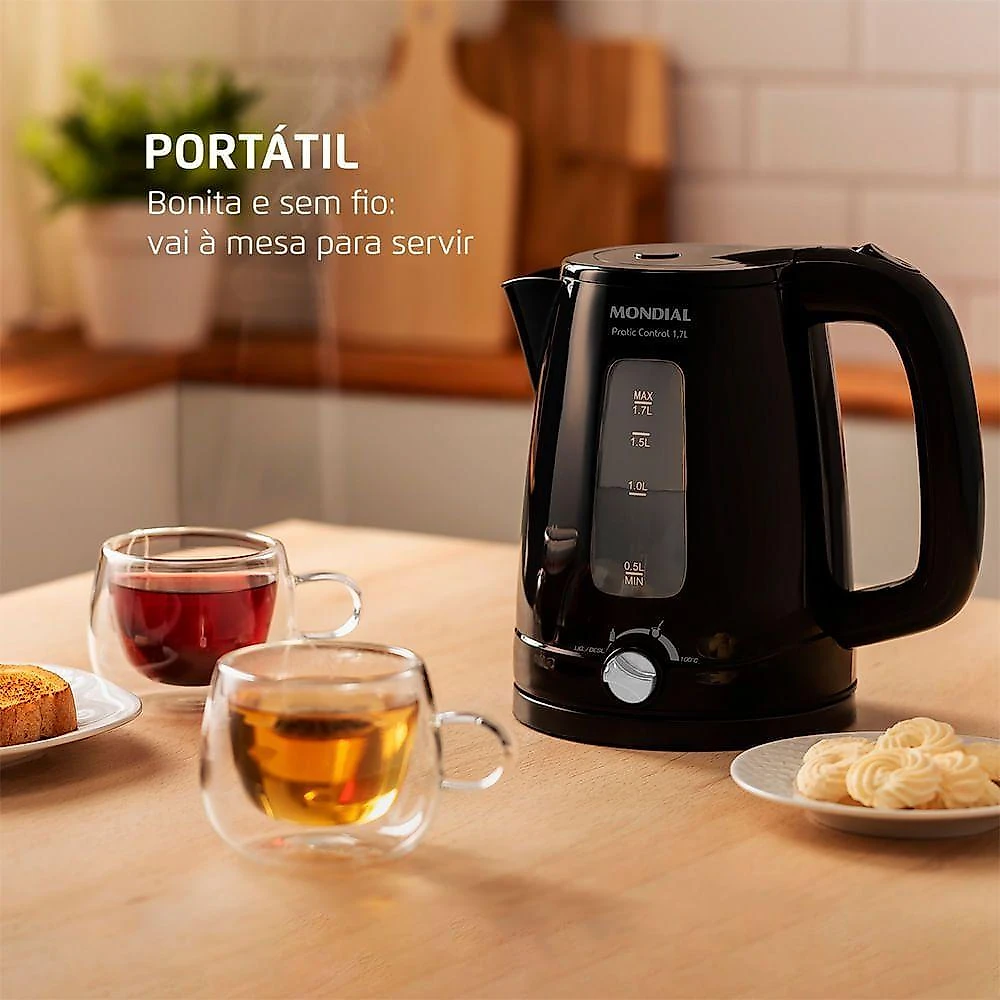 Chaleira elétrica mondial ce-17-bc pratic control 17l preto 220v