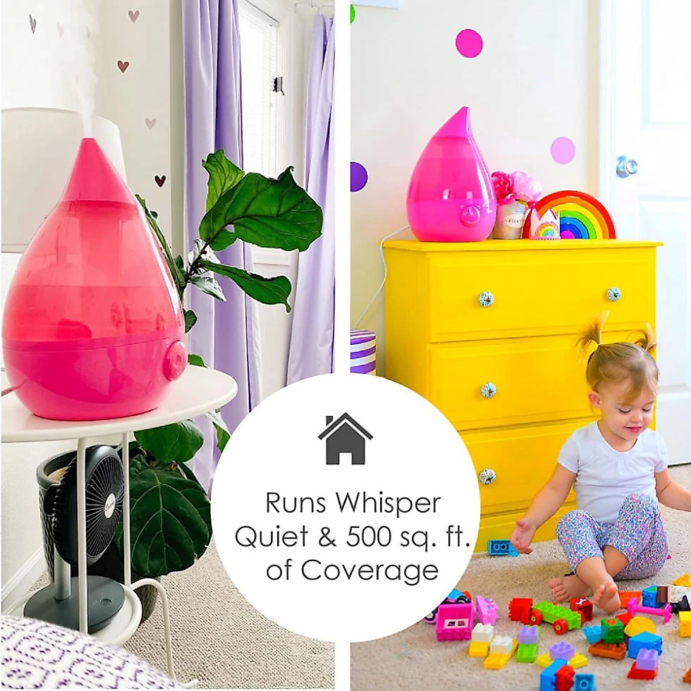 Umidificador Ultrassônico para Quarto com Névoa Fria 3,7 Litros, Cobre 46 m2, Crane, Rosa